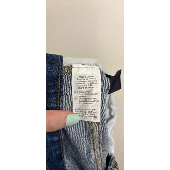 Madewell Jeans Womens 26 Blue Slim Straight Distressed Button-Front High Rise - Picture 5 of 6